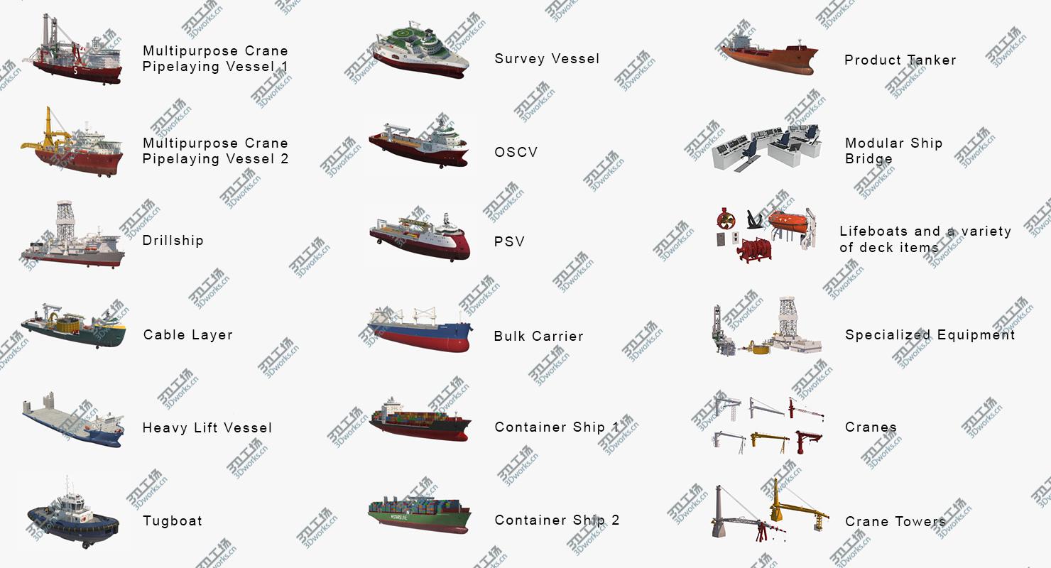 images/goods_img/202105072/Offshore Oil and Gas Vessels Collection and Complete 3D Modeling Kitbash model/2.jpg